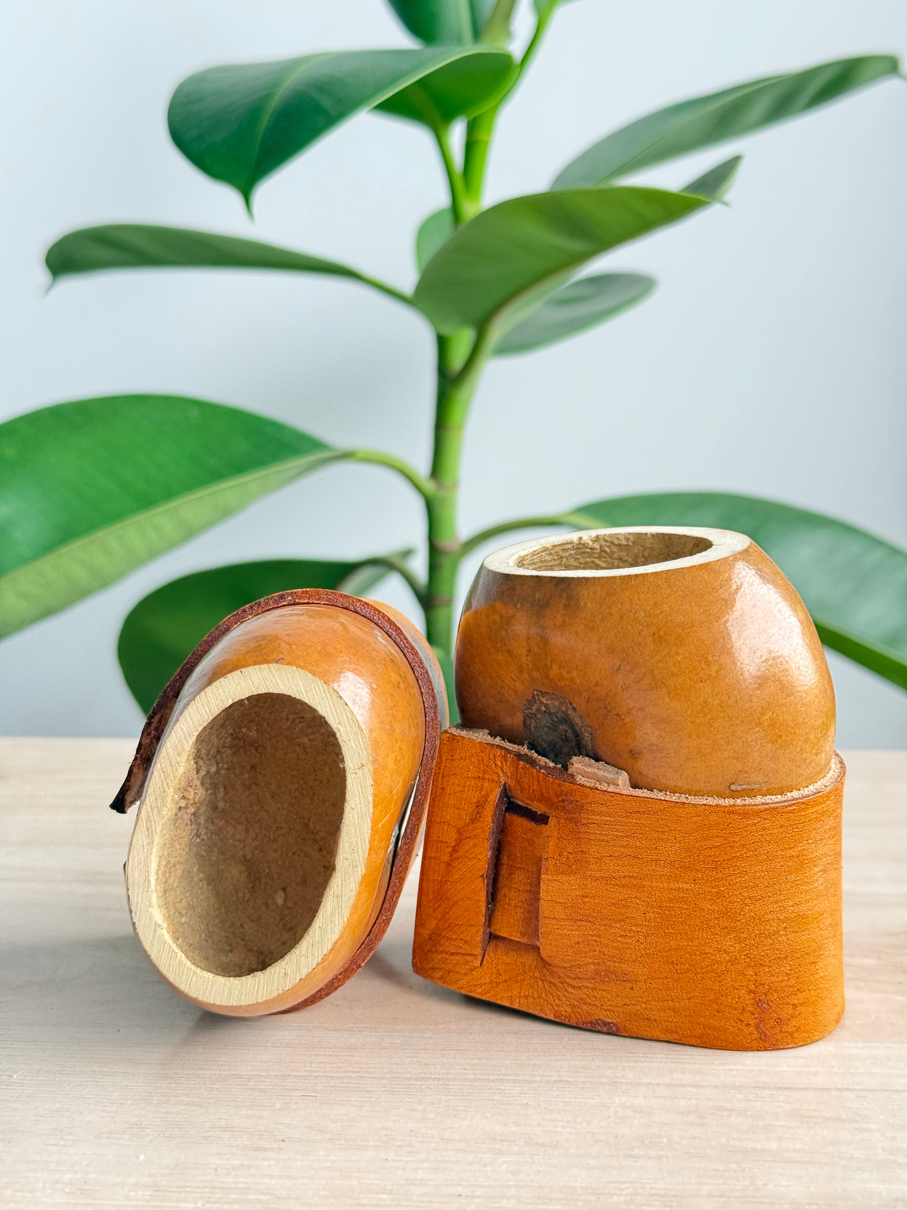 Mate Galleta criollo base de cuero (P20)
