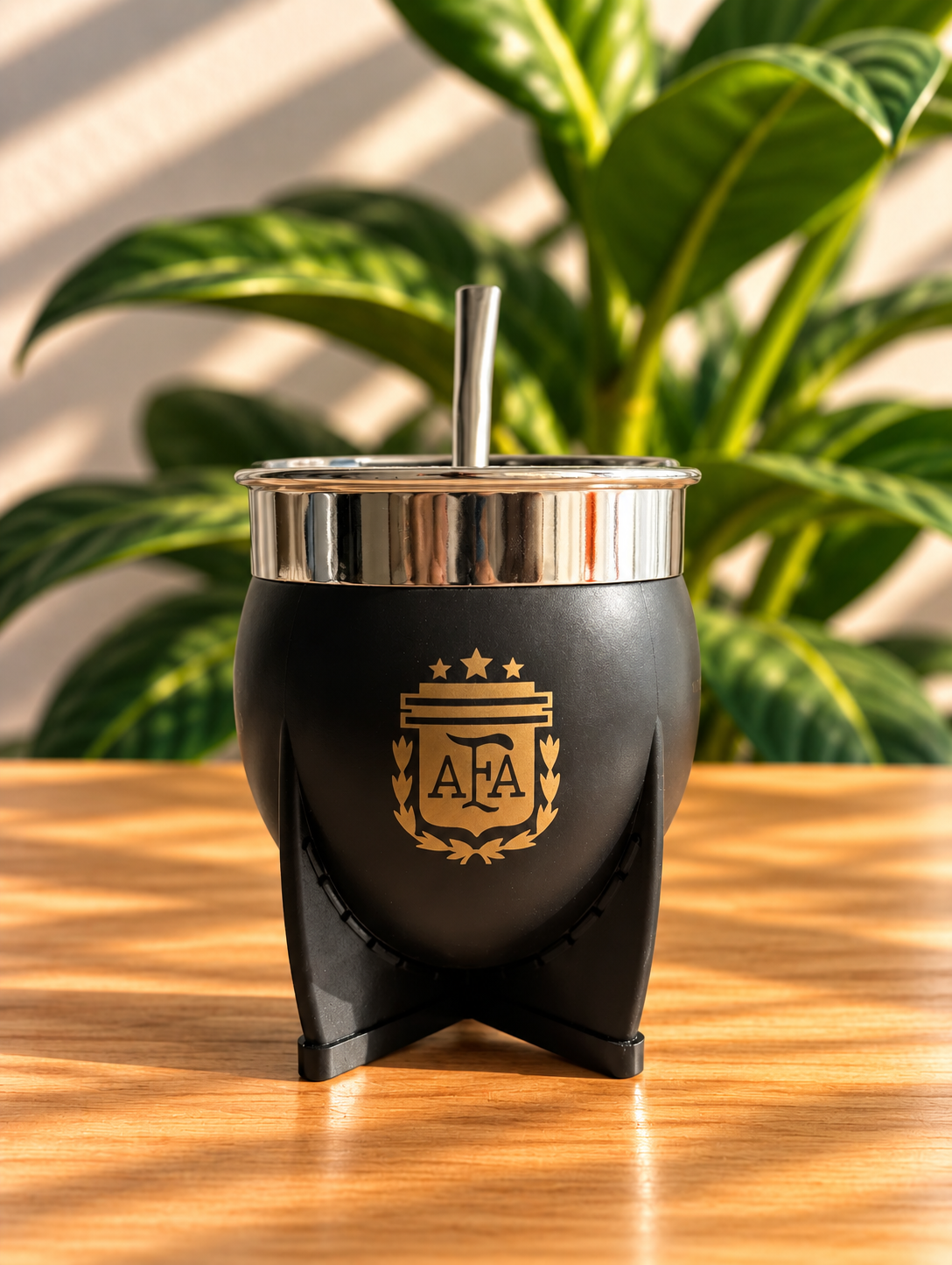 Imperial AFA negro/plateado Mate Pampa (bombilla gratis)