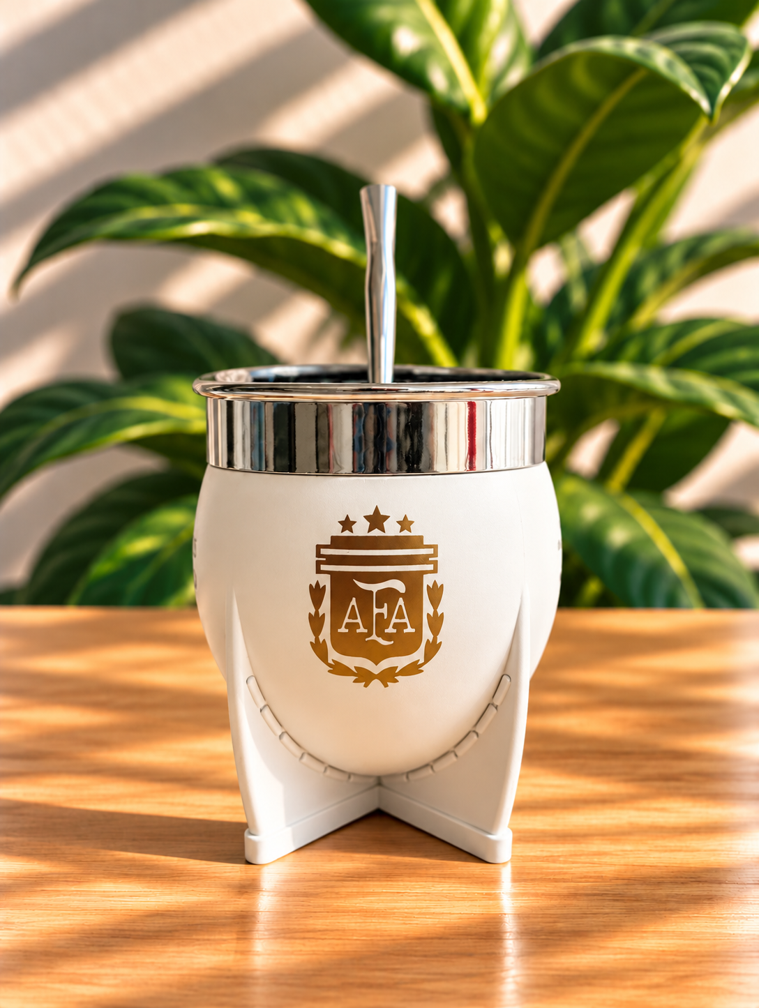 Imperial AFA blanco/plateado Mate Pampa (bombilla gratis)